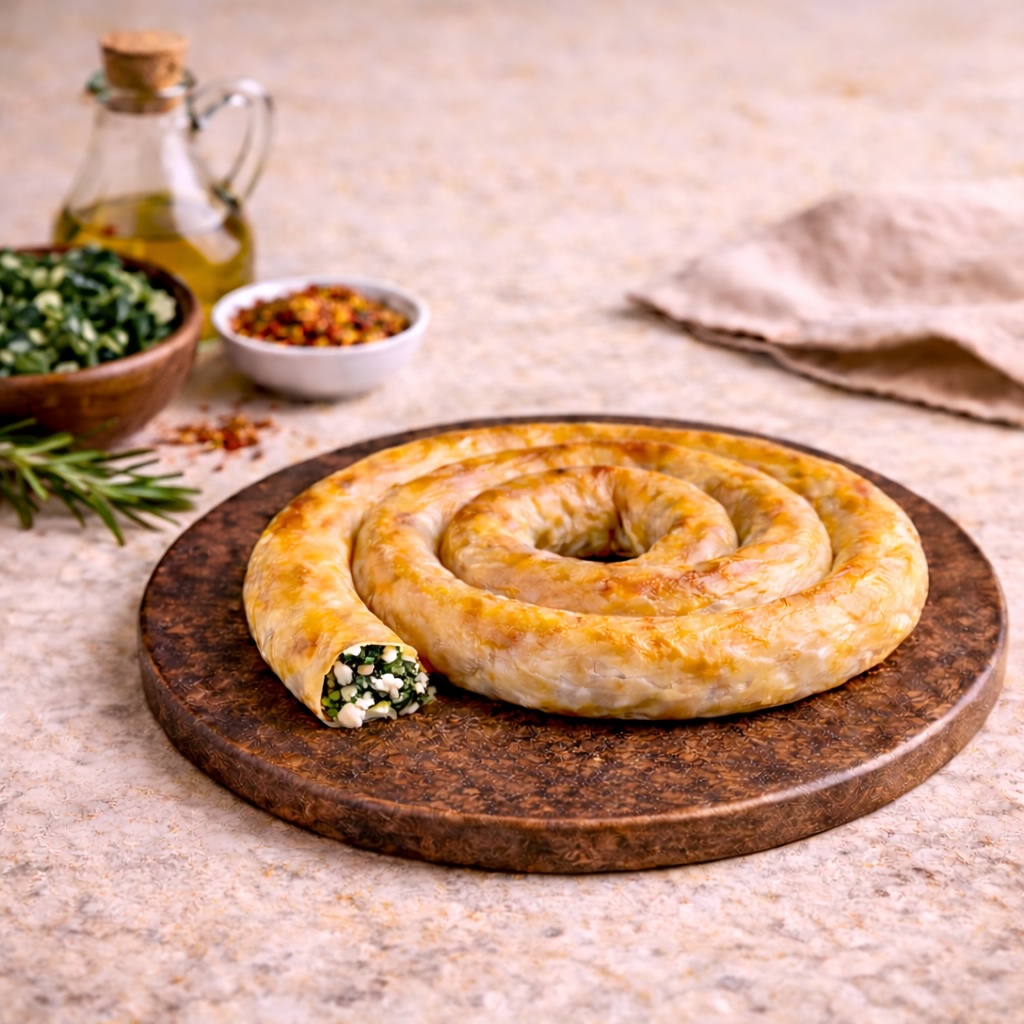 CIRCLE SPINACH AND CHEESE PIE TEPSI